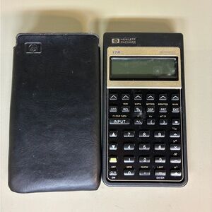 Vintage HP 17BII Hewlett Packard 17B II Business Calculator w/ Leather HP Case